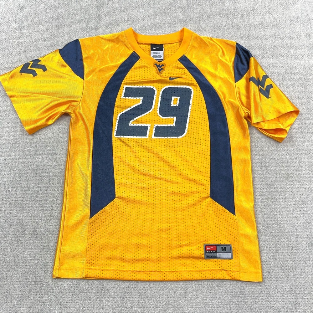 Vintage West Virginia Mountaineers Jersey Youth Medium Gold WVU Nike Boys Y2K 29